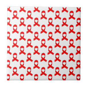 Red Ribbon Pattern Fliese