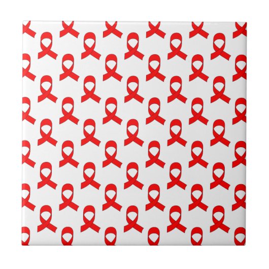 Red Ribbon Pattern Fliese (Vorderseite)