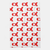 Red Ribbon Pattern Handtuch (Vertikal)