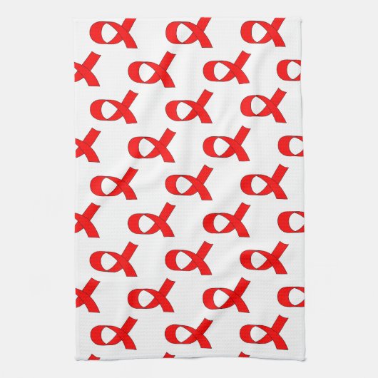 Red Ribbon Pattern Handtuch (Vertikal)