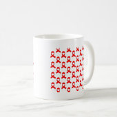 Red Ribbon Pattern Kaffeetasse (VorderseiteRechts)