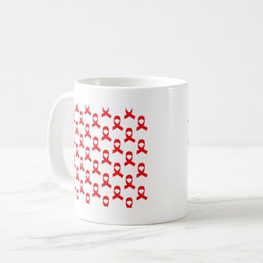Red Ribbon Pattern Kaffeetasse (Vorderseite Links)