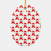 Red Ribbon Pattern Keramikornament (Vorne)