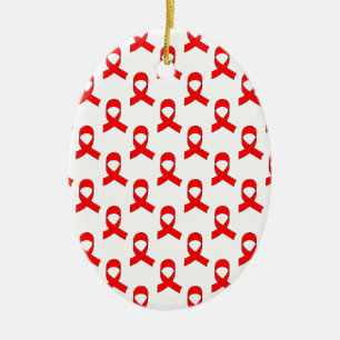 Red Ribbon Pattern Keramikornament