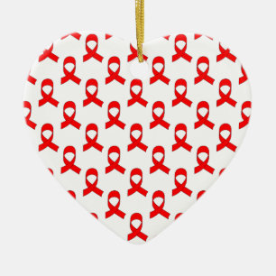 Red Ribbon Pattern Keramikornament