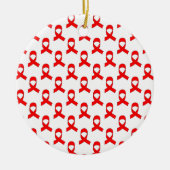 Red Ribbon Pattern Keramikornament (Vorne)