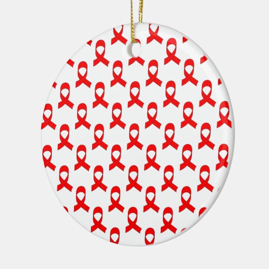 Red Ribbon Pattern Keramikornament (Links)