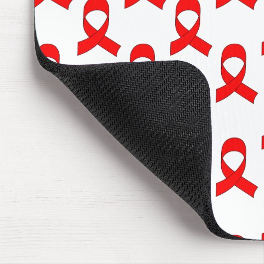 Red Ribbon Pattern Mousepad (Ecke)