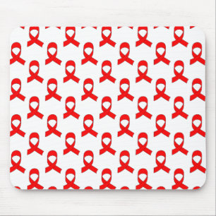 Red Ribbon Pattern Mousepad