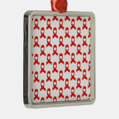 Red Ribbon Pattern Ornament Aus Metall (Rechts)