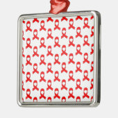 Red Ribbon Pattern Ornament Aus Metall (Links)