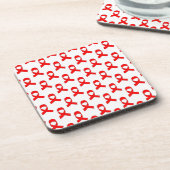 Red Ribbon Pattern Untersetzer (Linke Seite)