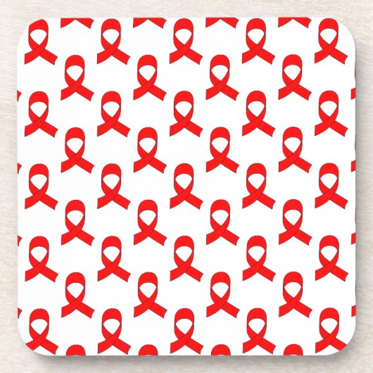 Red Ribbon Pattern Untersetzer (Vorderseite)