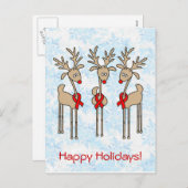 Red Ribbon Rentier - AIDS & HIV Feiertagspostkarte (Vorne/Hinten)