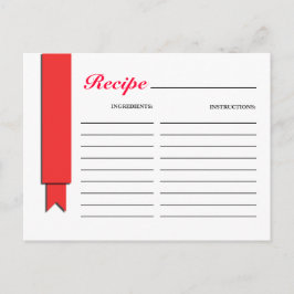 Red Ribbon Rezept Card Postkarte