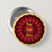 Red Ribbon Rosette zum Personalisieren Button (Vorne & Hinten)