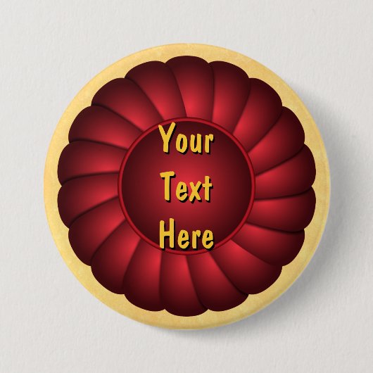 Red Ribbon Rosette zum Personalisieren Button (Vorderseite)