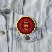 Red Ribbon Rosette zum Personalisieren Button (Beispiel)