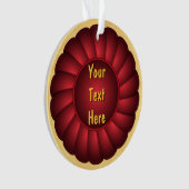 Red Ribbon Rosette zum Personalisieren Ornament (Vorderseite)
