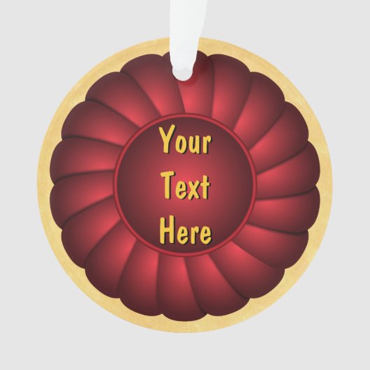 Red Ribbon Rosette zum Personalisieren Ornament (Vorderseite)