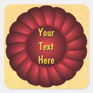 Red Ribbon Rosette zum Personalisieren Quadratischer Aufkleber