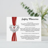 Red Ribbon Silver Swans Sicherheitsmaßnahmen Begleitkarte (Stehend Vorderseite)