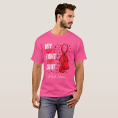 Red Ribbon Son Vasculitis Bewusstsein T-Shirt (Vorne ganz)