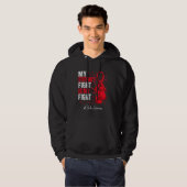 Red Ribbon Stepdad Stroke Bewusstsein Hoodie (Vorne ganz)