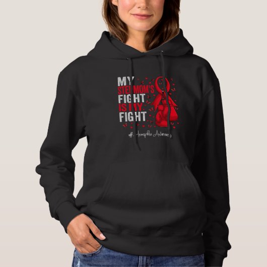 Red Ribbon Stepmutter Hämophilie Bewusstsein Hoodie (Vorderseite)