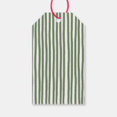 Red Ribbon Striped Custom Holiday Gift Tag Geschenkanhänger (Rückseite)