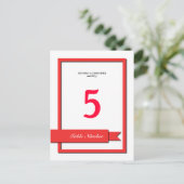 Red Ribbon-Tischnummer Postkarte (Stehend Vorderseite)