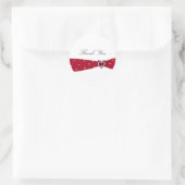 Red Ribbon Vielen Dank Runder Aufkleber (Tasche)