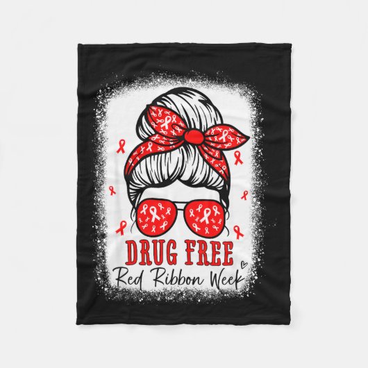 Red Ribbon Week Awareness Coquette Drug Anti-drug Fleecedecke (Vorderseite)