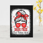 Red Ribbon Week Awareness Coquette Drug Anti-drug Karte (Gelbe Blume)