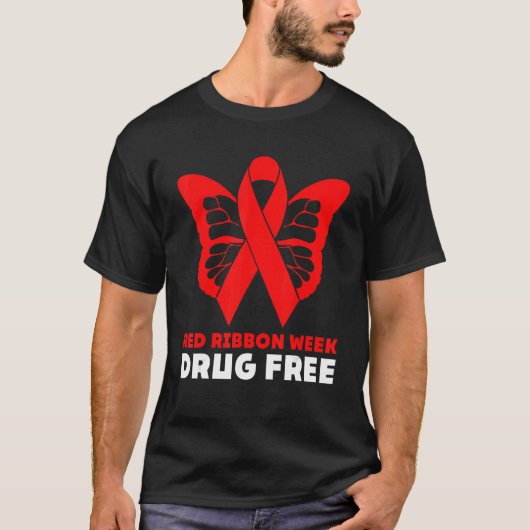 Red Ribbon Week Celebrate Life Bleibe drogenfrei A T-Shirt (Vorderseite)
