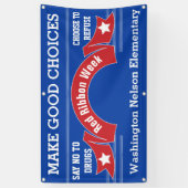 Red Ribbon Week - Drug Free Choices Blue Banner (Vertikal)