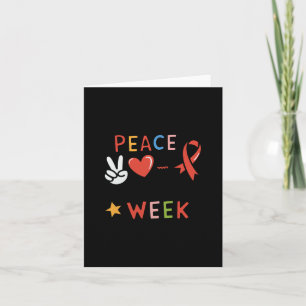 Red Ribbon Week Peace Liebe Cure Drug Free Say No Karte