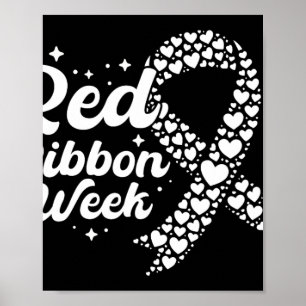 Red Ribbon Week Ribbon Hearts Wear Red Ribbon Awar Poster