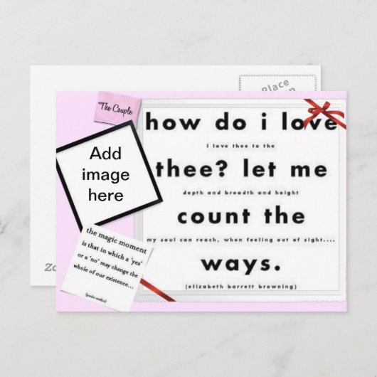 Red Ribbon, wie ich die Liebe Postkarte (Vorne/Hinten)