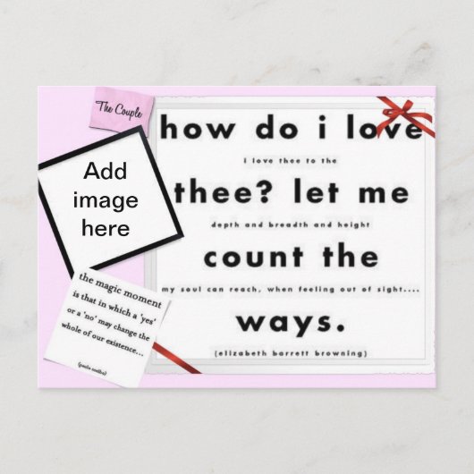 Red Ribbon, wie ich die Liebe Postkarte (Vorderseite)