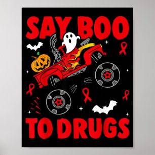 Red Ribbon Woche Bewusstsein Halloween Sag Boo zu Poster