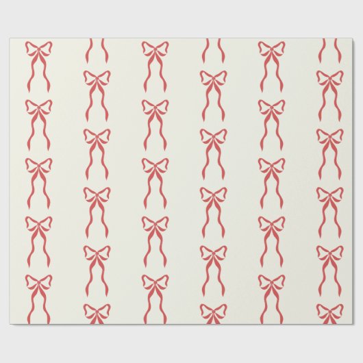 Red Ribbon Wrapping Paper Geschenkpapier (Flach)