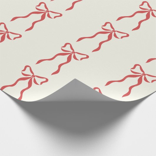 Red Ribbon Wrapping Paper Geschenkpapier (Ecke)