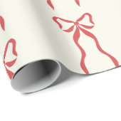 Red Ribbon Wrapping Paper Geschenkpapier (Rolleneckpunkt)