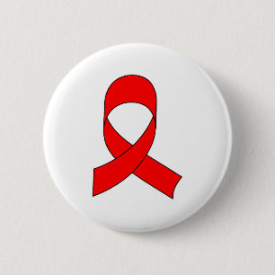 Red Ribbon Zeichnend Button