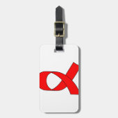 Red Ribbon Zeichnend Gepäckanhänger (Vorderseite vertikal)