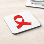 Red Ribbon Zeichnend Getränkeuntersetzer (Linke Seite)