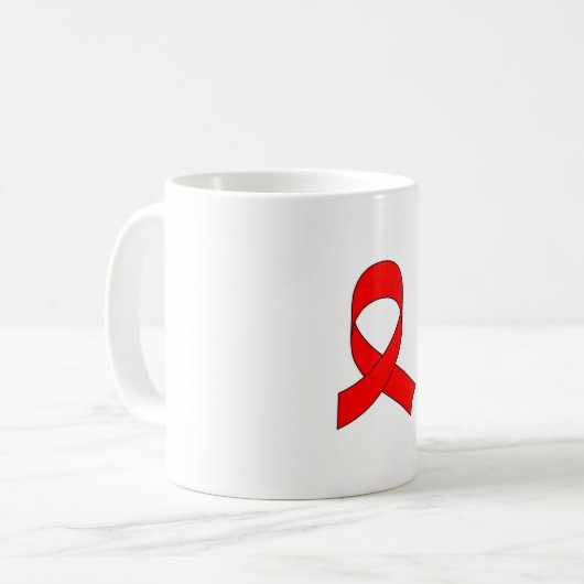Red Ribbon Zeichnend Kaffeetasse (Vorderseite Links)
