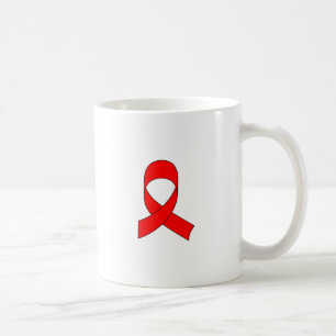 Red Ribbon Zeichnend Kaffeetasse