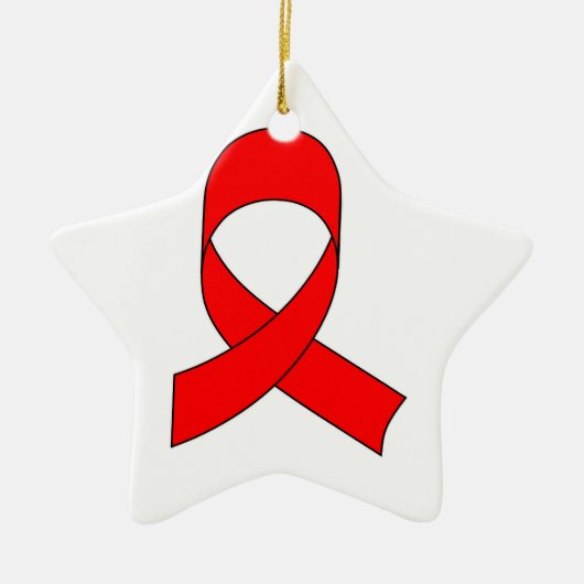 Red Ribbon Zeichnend Keramikornament (Vorne)